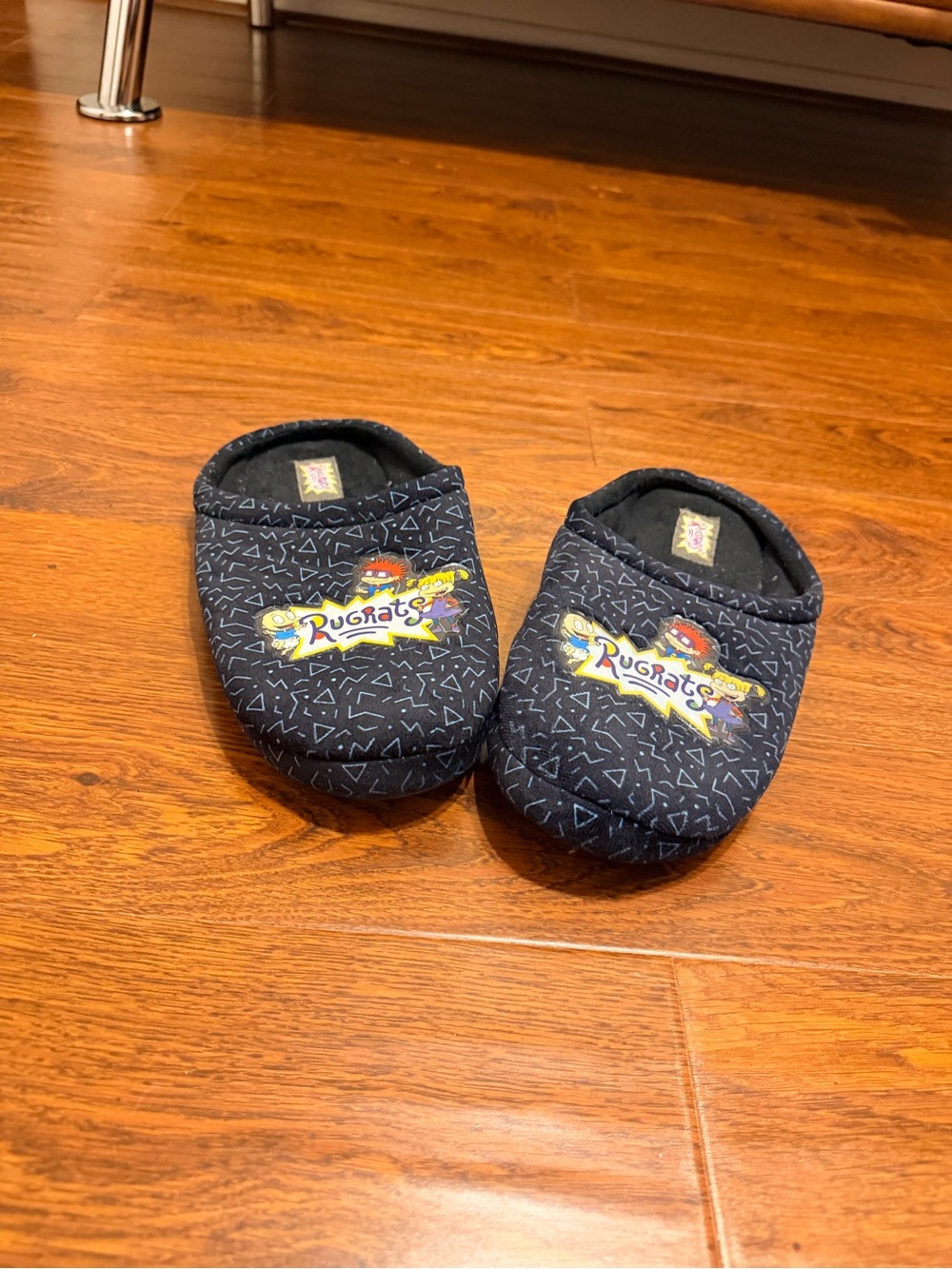 No Boundaries Navy Rugrats Graphic Slip-On Slippers